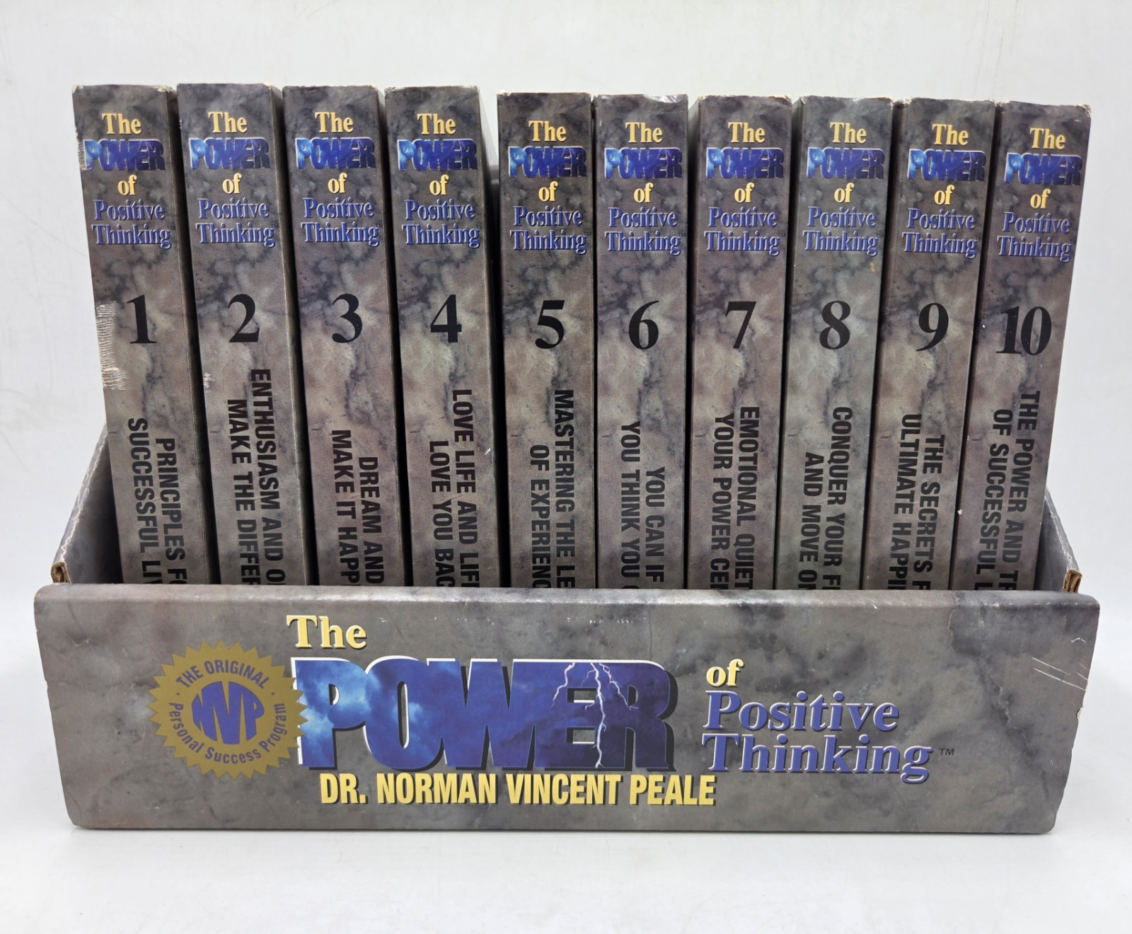 The Power of Positive Thinking 10 Cassette Boxed Set Norman Vincent Peale VG!