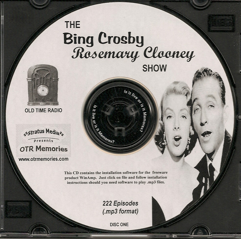 BING CROSBY ROSEMARY CLOONEY SHOW — 222 Shows Old Time Radio MP3 Format OTR 3 CD