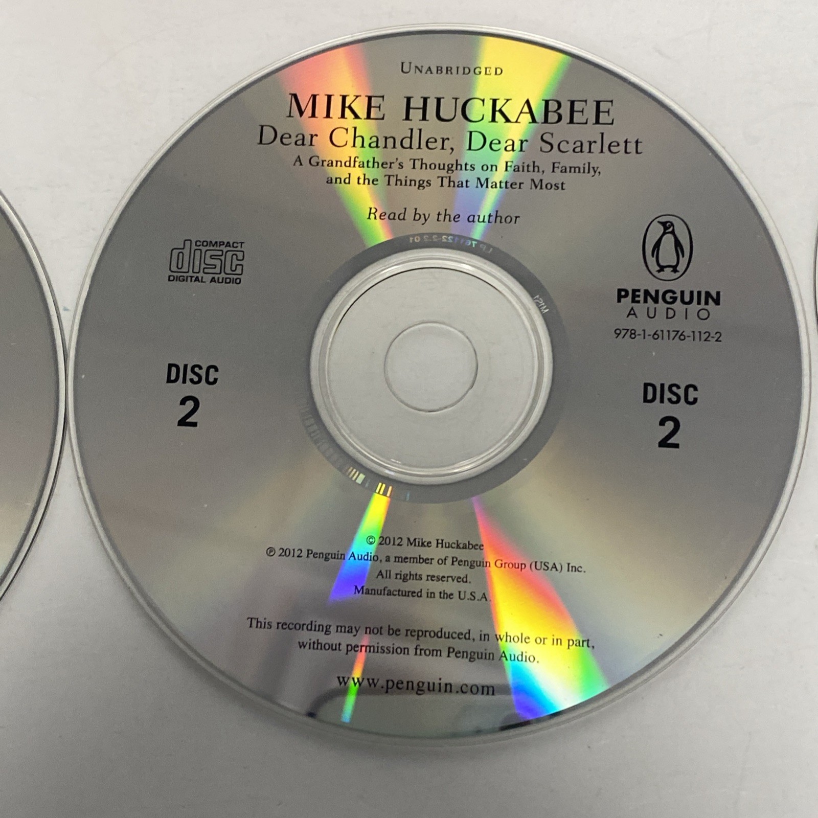 Mike Huckabee — Dear Chandler, Dear Scarlett (2012 Audiobook CD) REAL PICTURES!!