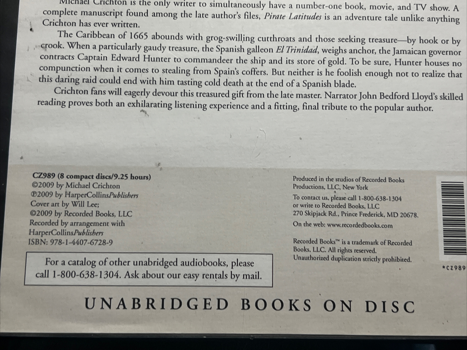Pirate Latitudes [Audio CD] Michael Crichton and John Bedford Lloyd
