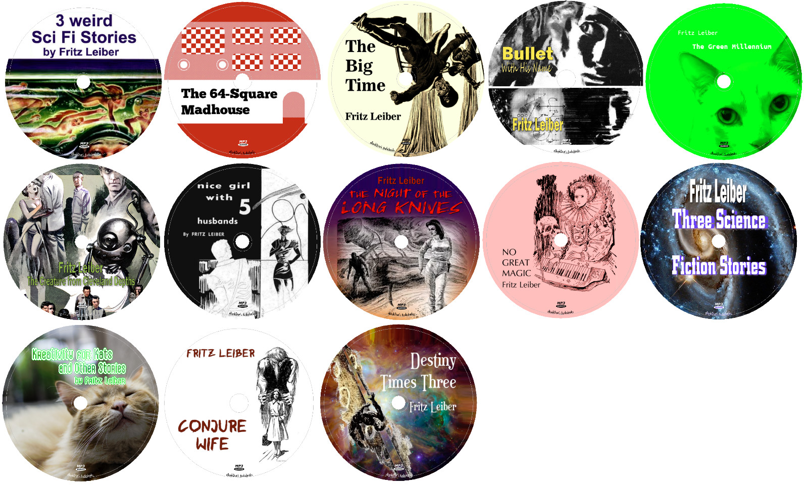 Fritz Leiber 13 Science Fiction Audiobooks in 13 MP3 Audio CDs