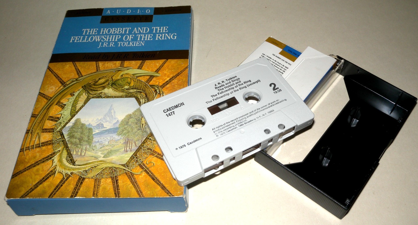 Tolkien Hobbit Fellowship Ring 1975 Audio Cassette Box Set Caedmon Collins