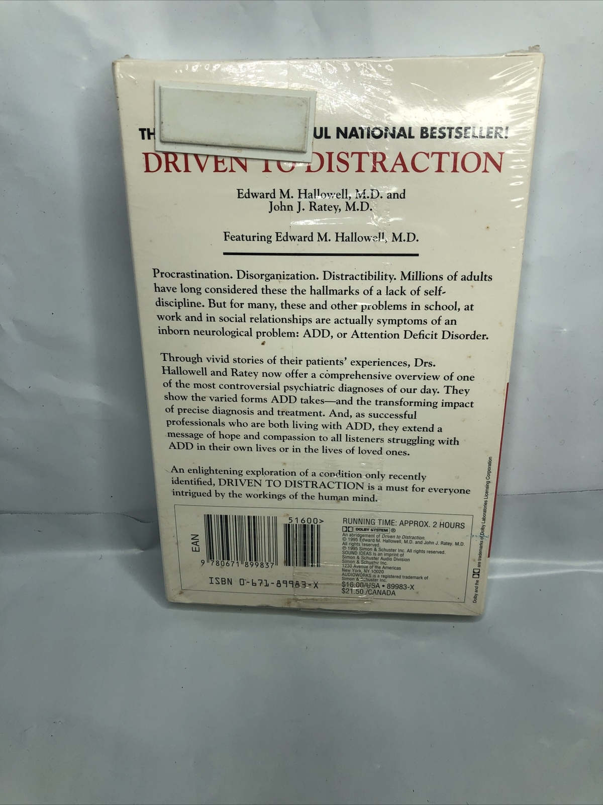 Driven to Distraction : Recognizing and Coping with Attention Deficit…cassette