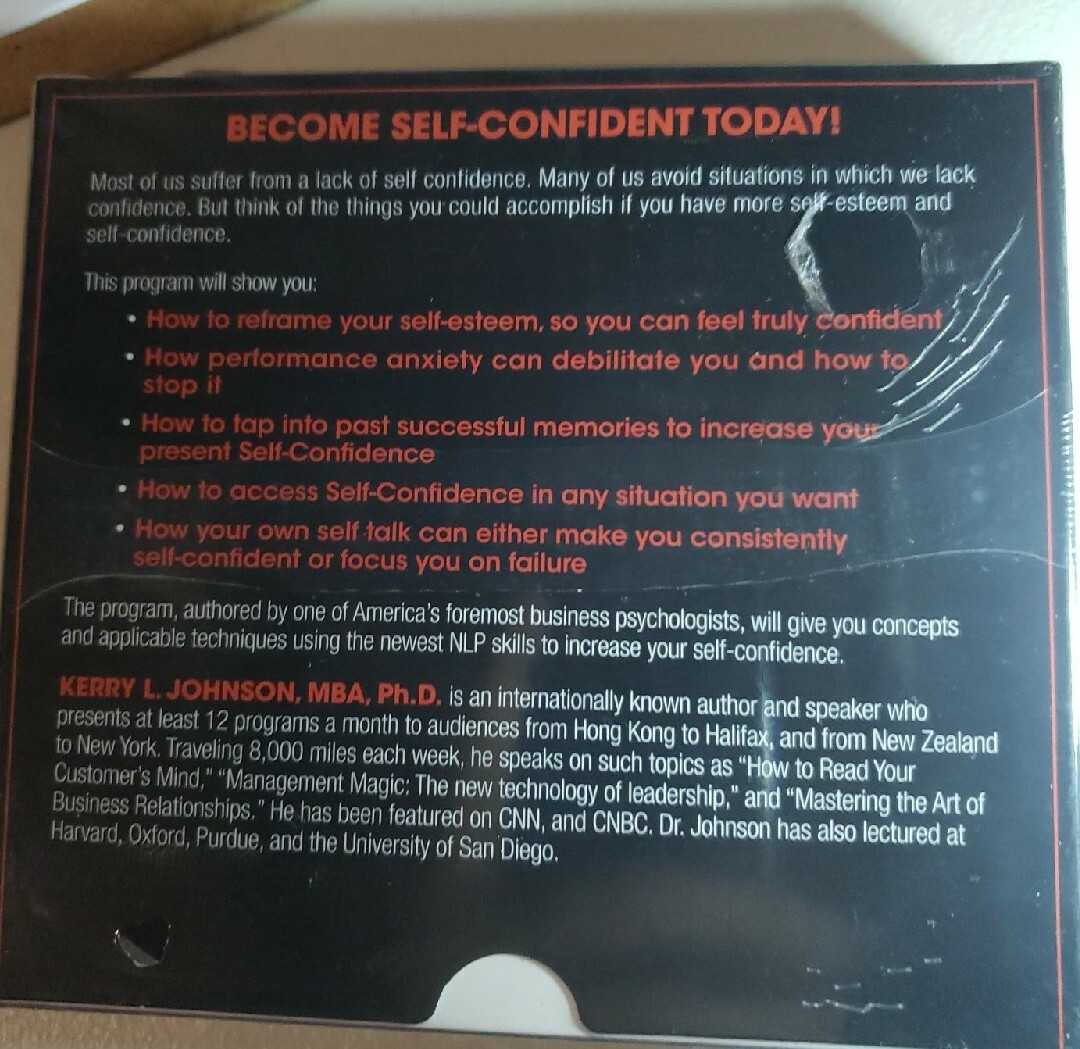 5 CD Mastering Self-Confidence with NLP by Kerry Johnson (2015, Unabridged)