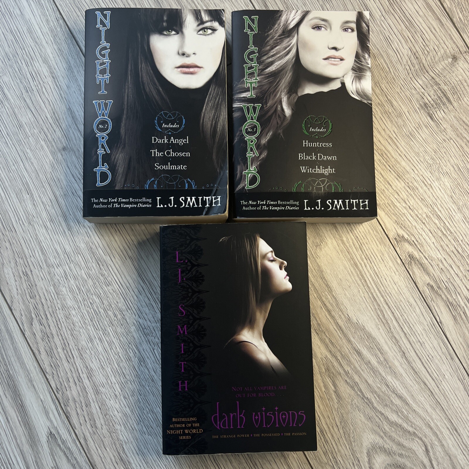 Lot Of 3 Books: Night World Series Books by L. J. Smith No. 2-3 + Dark Vision