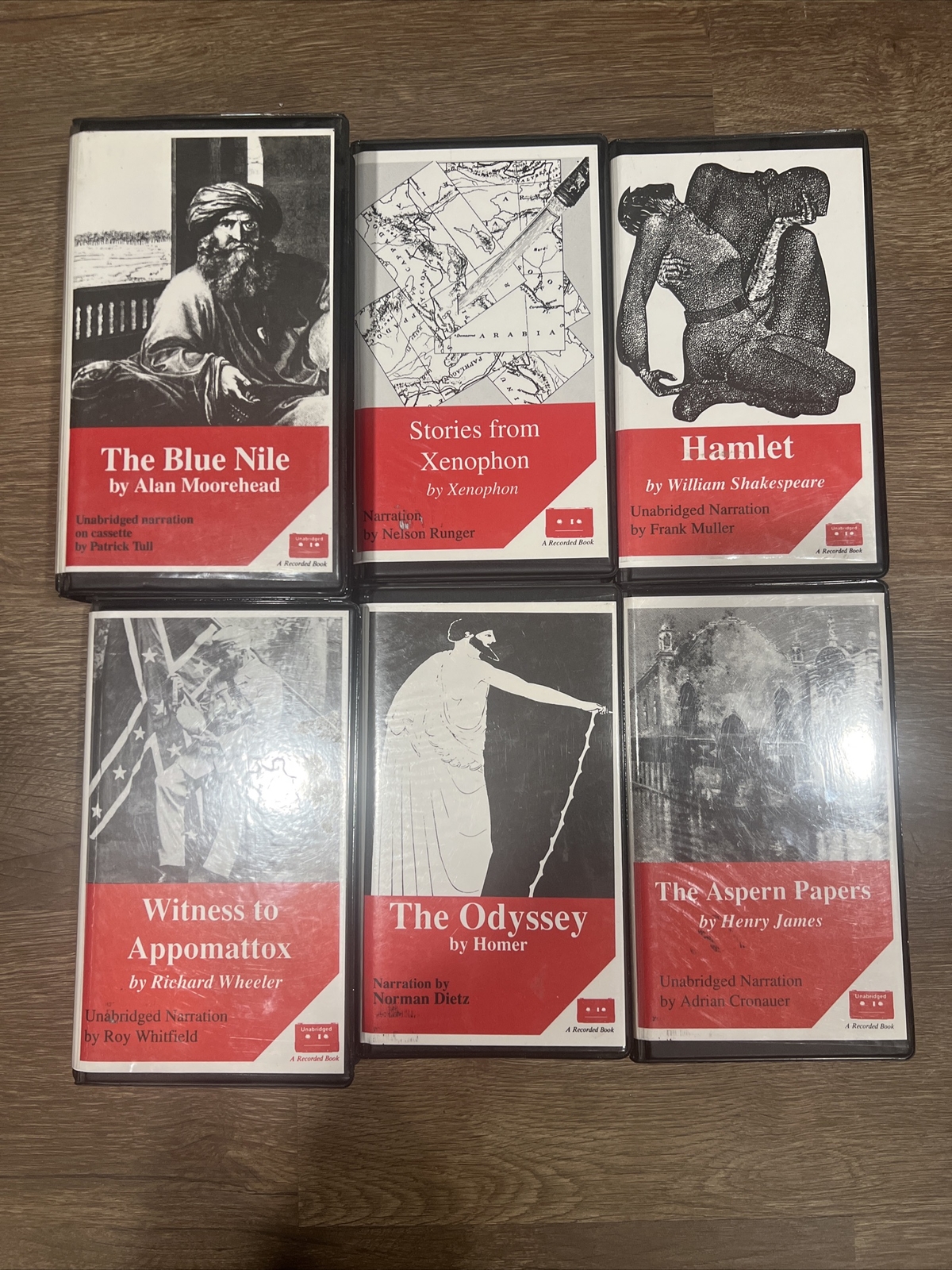 Set 6 Audiobooks On-Cassette) Hamlet, The Odyssey, Aspern Papers, Blue Nile. 7-2