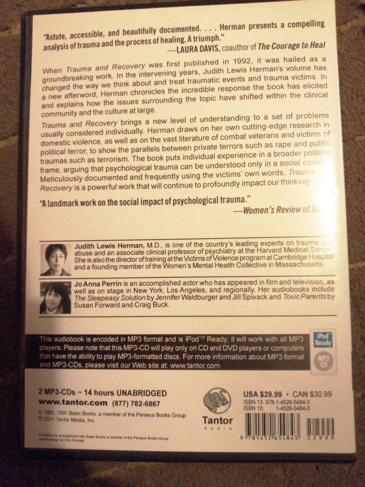 TRAUMA AND RECOVERY MP3 — JUDITH LEWIS HERMAN, READ BY JO ANNA PERRIN FREEPOST