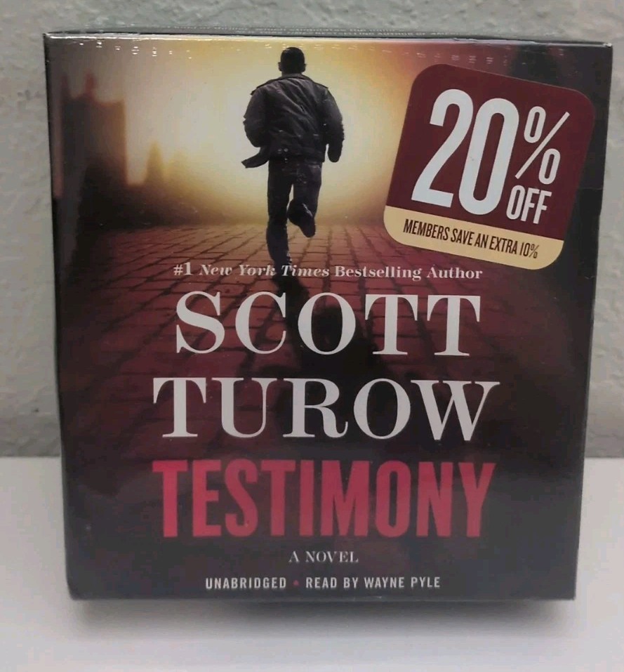 Testimony by Scott Turow (2017,Unabridged Compact Disc) Audiobook Brand New B344