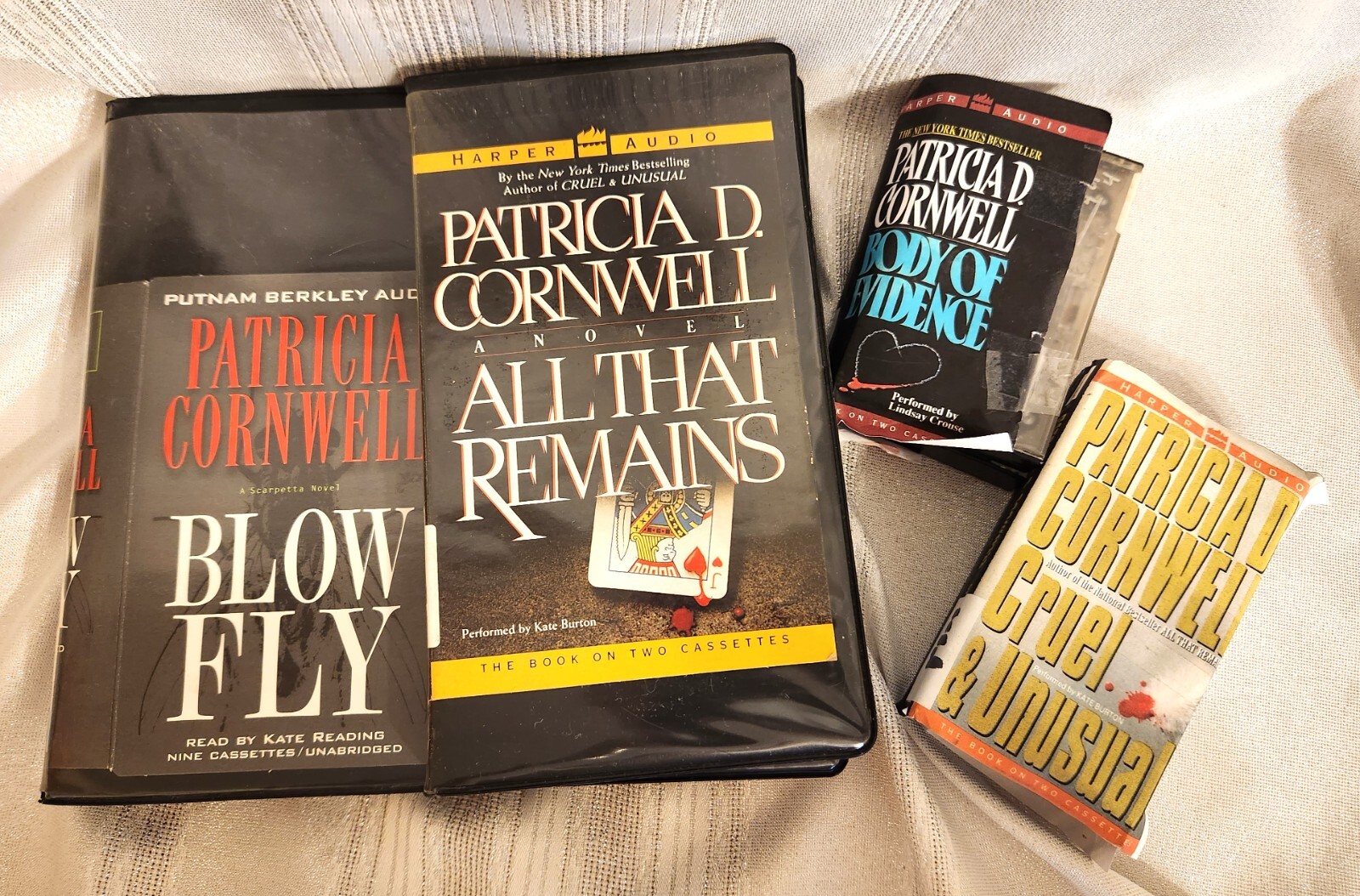4 Audio books Cassette Used Blow Fly Body of Evidence Patricia Cornwell