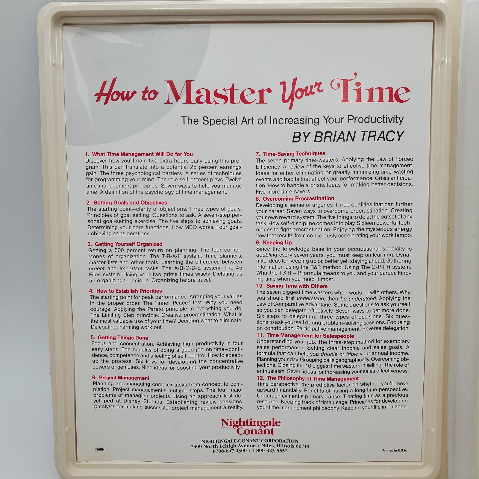 How to Master Your Time 6 Cassette Home Study Course Brian Tracy Tape Audiobook