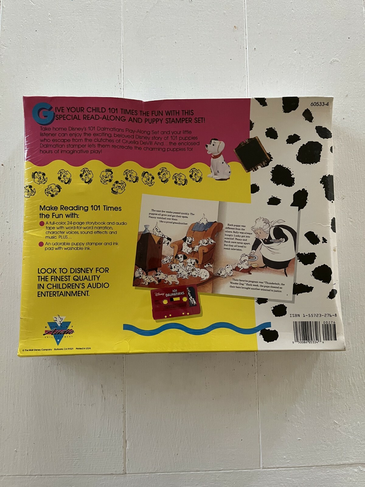Disney’s 101 Dalmatians Play Along Set Cassette & Read Along Book Brand New RARE
