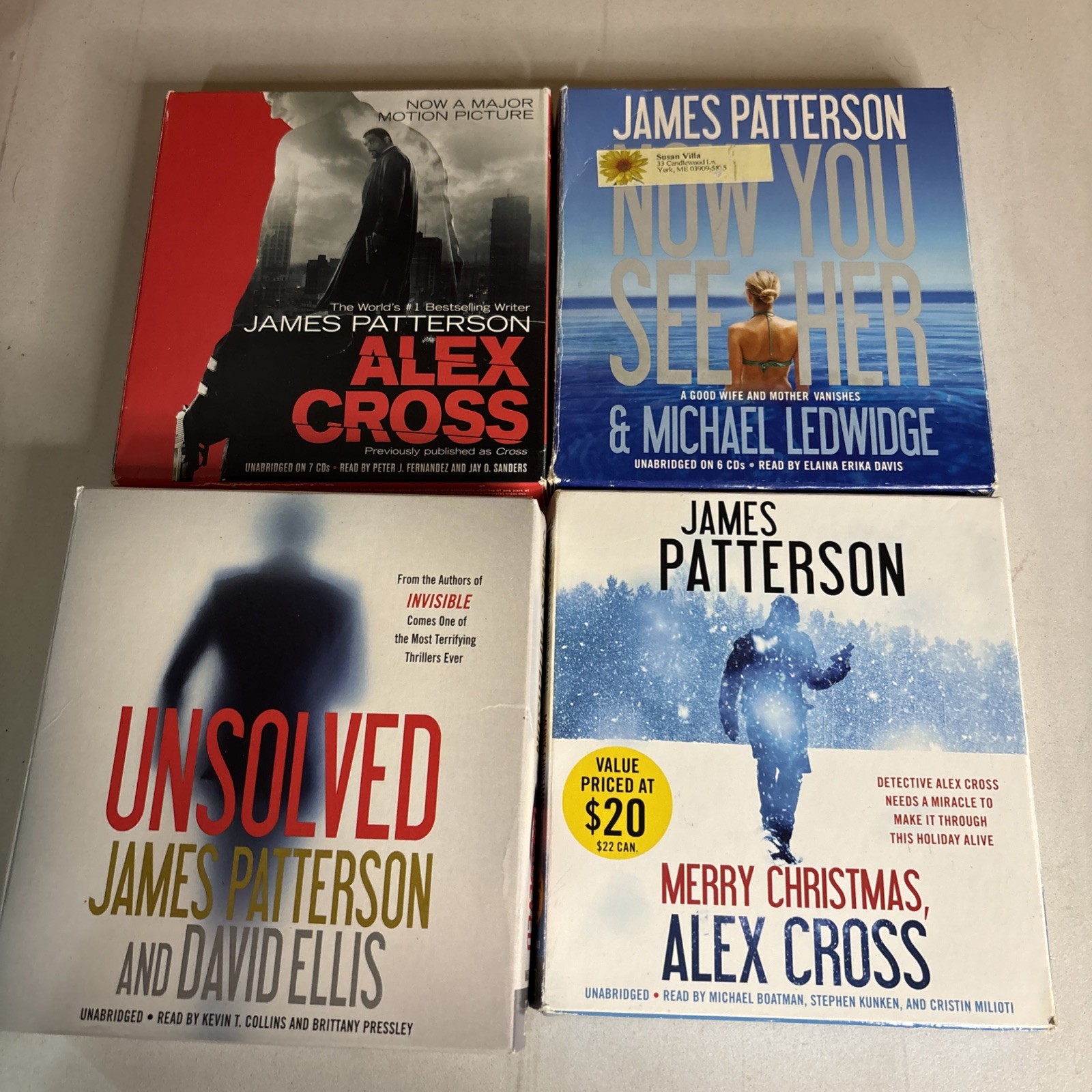 James Patterson Audiobooks Lot of 4 CD Unabridged. Alex Cross, Thriller Mystery.