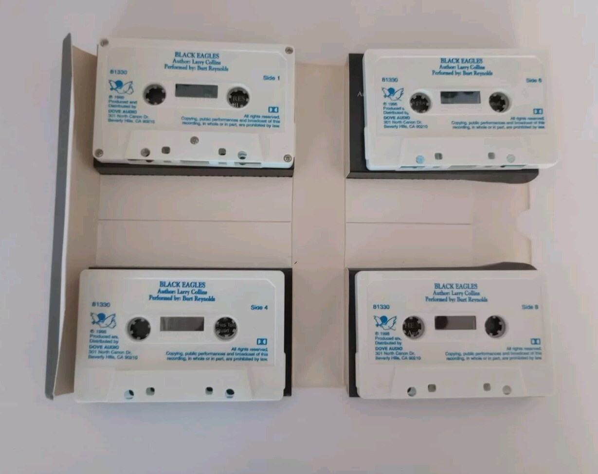 Larry Collins BLACK EAGLES read By Burt Reynolds Audio Cassette Book