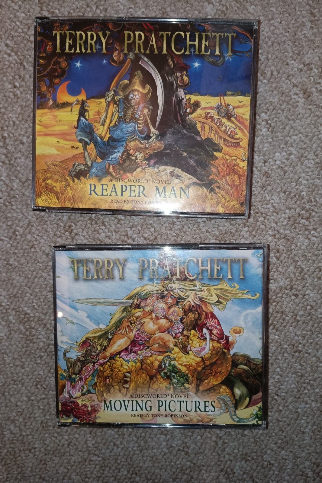 Terry Pratchett Moving Pictures & Reaper Man Audio CD Read by Tony Robinson New