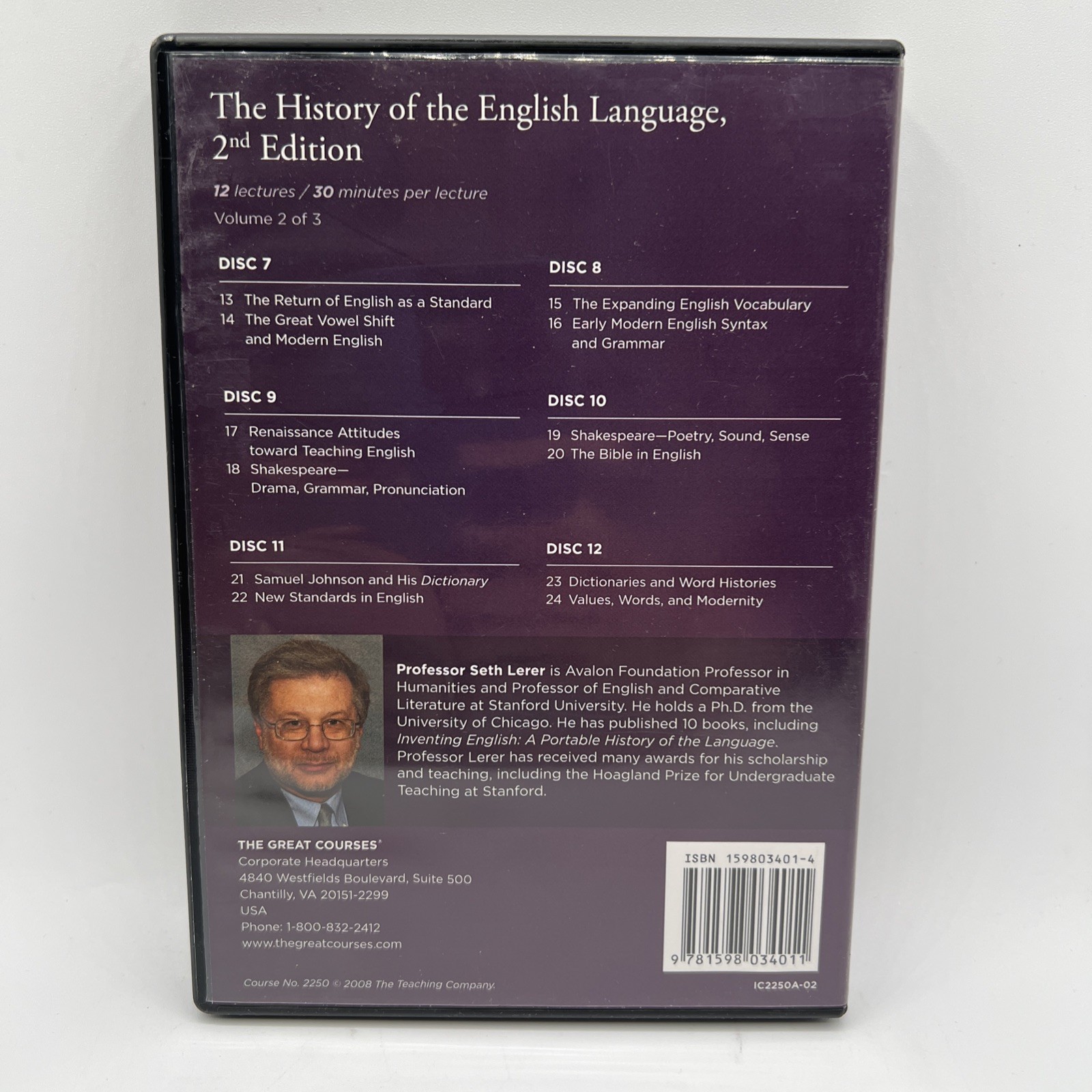 Great Courses: History of the English Language 2nd Ed. 18-CD Set Pre-owned