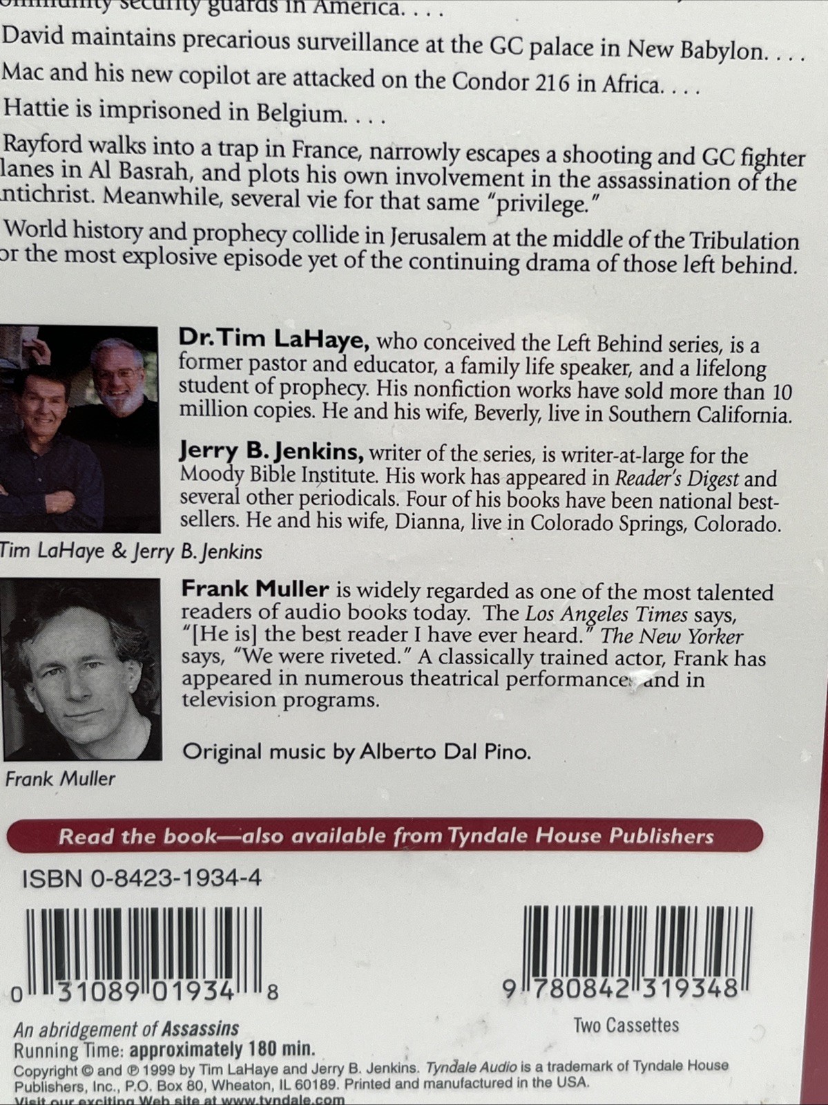 Assassins on Cassette Audio book Tim LaHaye & Jerry B. Jenkins