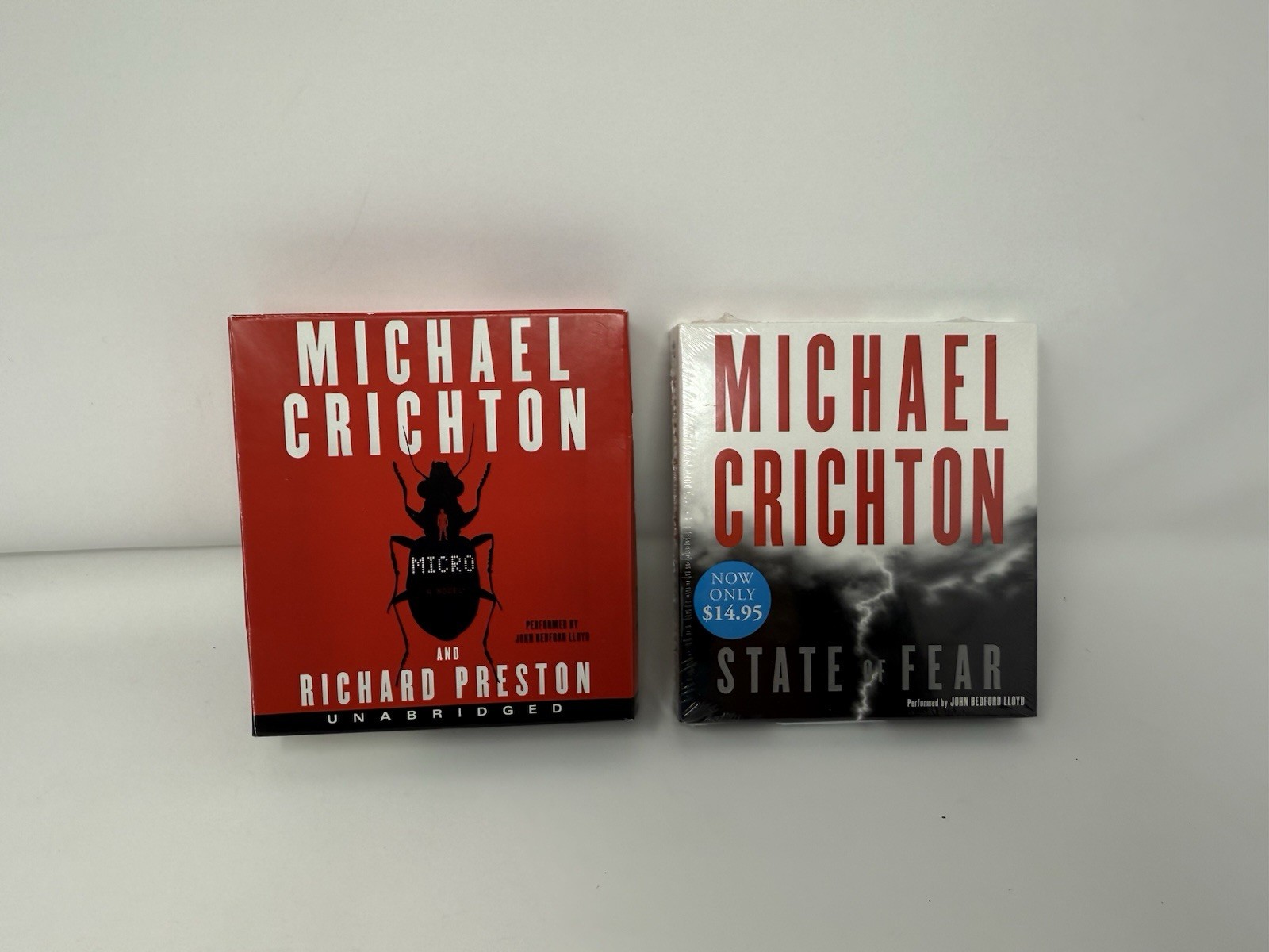 Lot of 2 Michael Crichton CD Audio Books Thrillers 1) Micro 2) State Of Fear