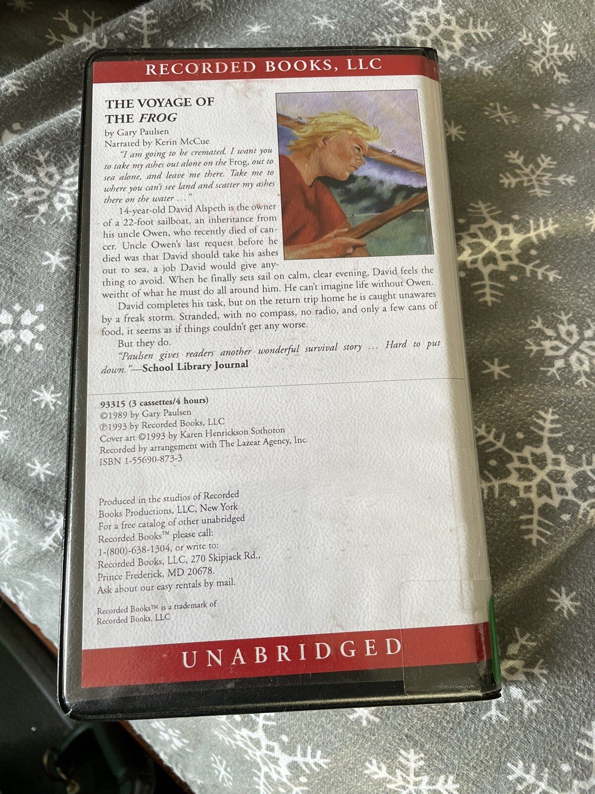 The Voyage Of The Frog Audiobook Gary Paulsen 3 Audiocassettes 4 Hours