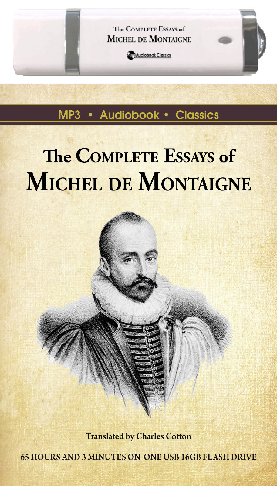 The Complete Essays of Michel de Montaigne — MP3 CD Audiobook on USB flash drive