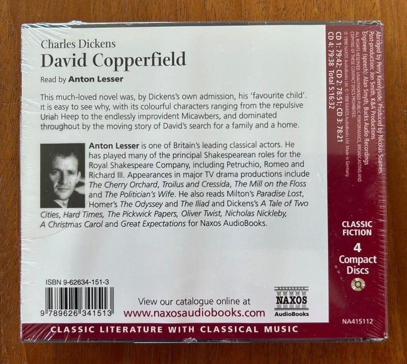 Charles Dickens, David Copperfield – Naxos Audio – Abridged – 4 CDs – Brand New