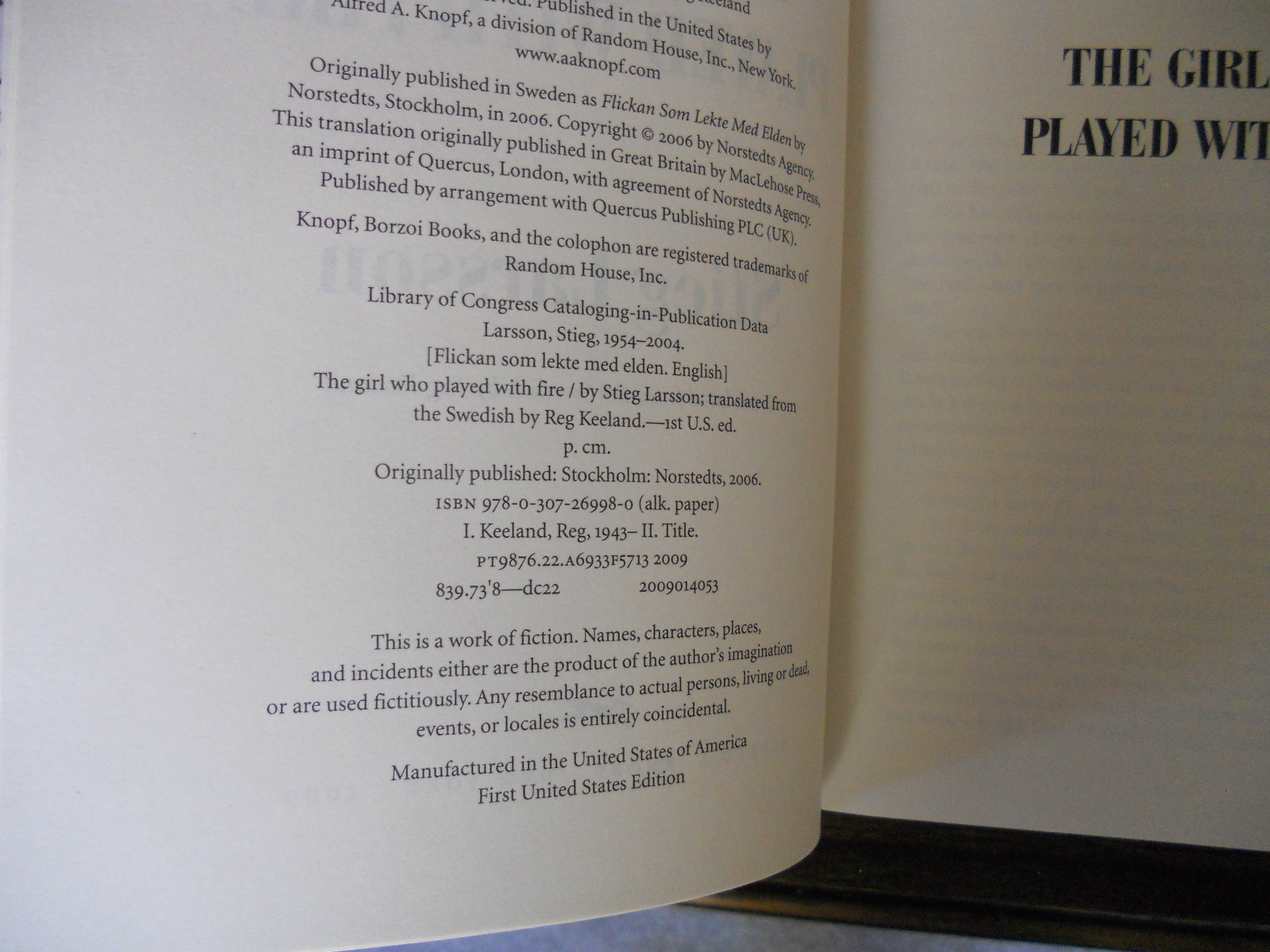 STIEG LARSSON Trilogy, 1st/1sts US,Dragon Tattoo, Played with Fire,Hornet’s Nest