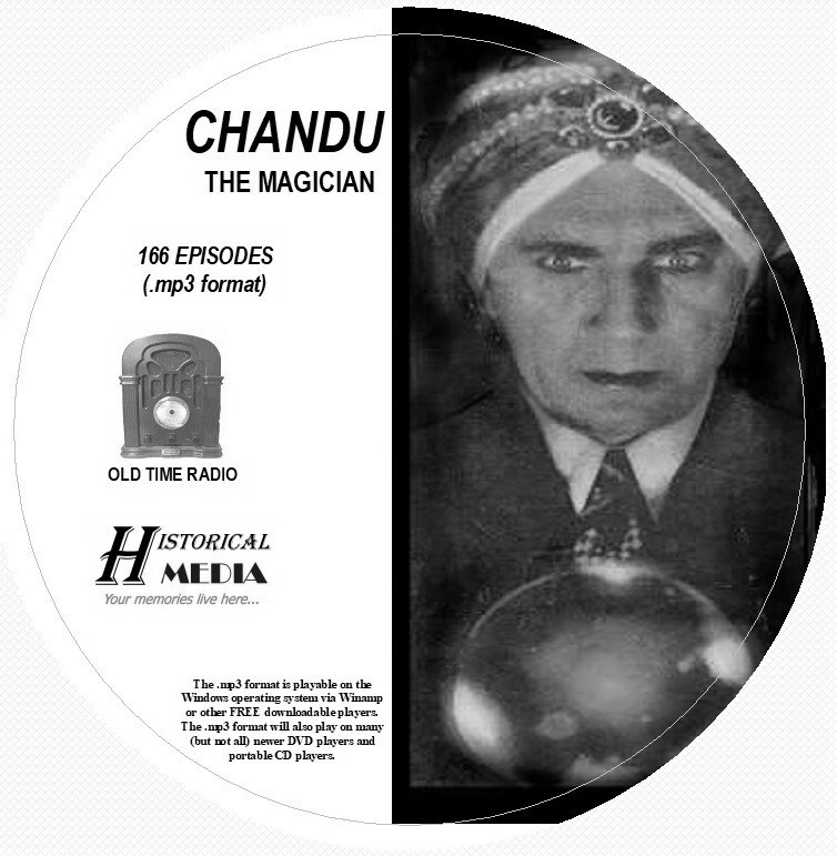 CHANDU, THE MAGICIAN — 166 Shows Old Time Radio In MP3 Format OTR 1 CD