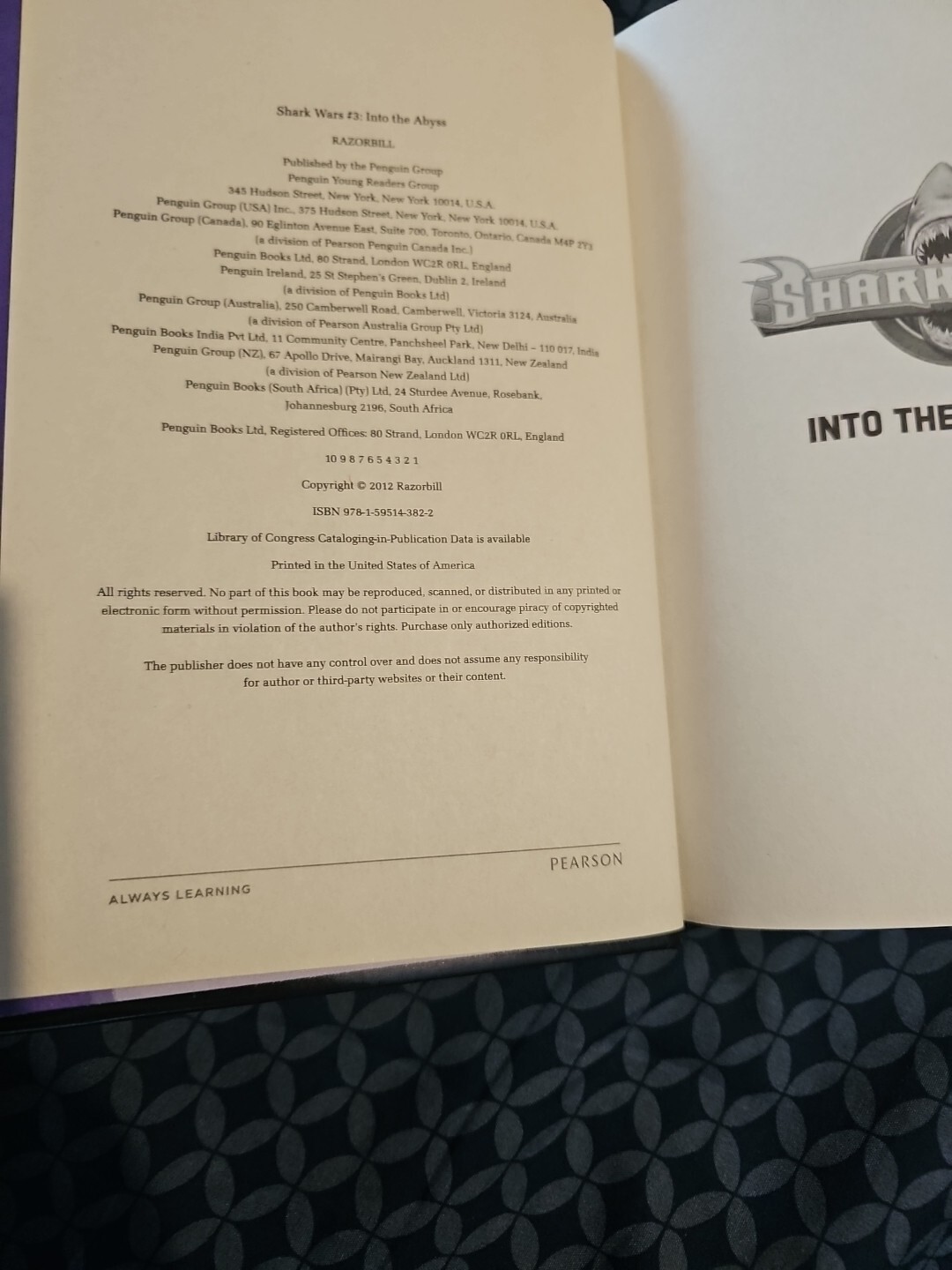Shark Wars #3: Into the Abyss — Hardcover By Altbacker, EJ — VERY GOOD