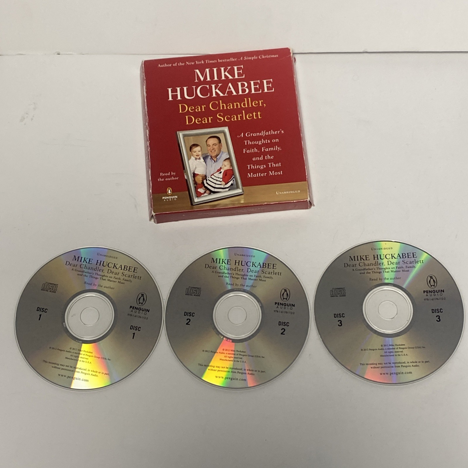 Mike Huckabee — Dear Chandler, Dear Scarlett (2012 Audiobook CD) REAL PICTURES!!