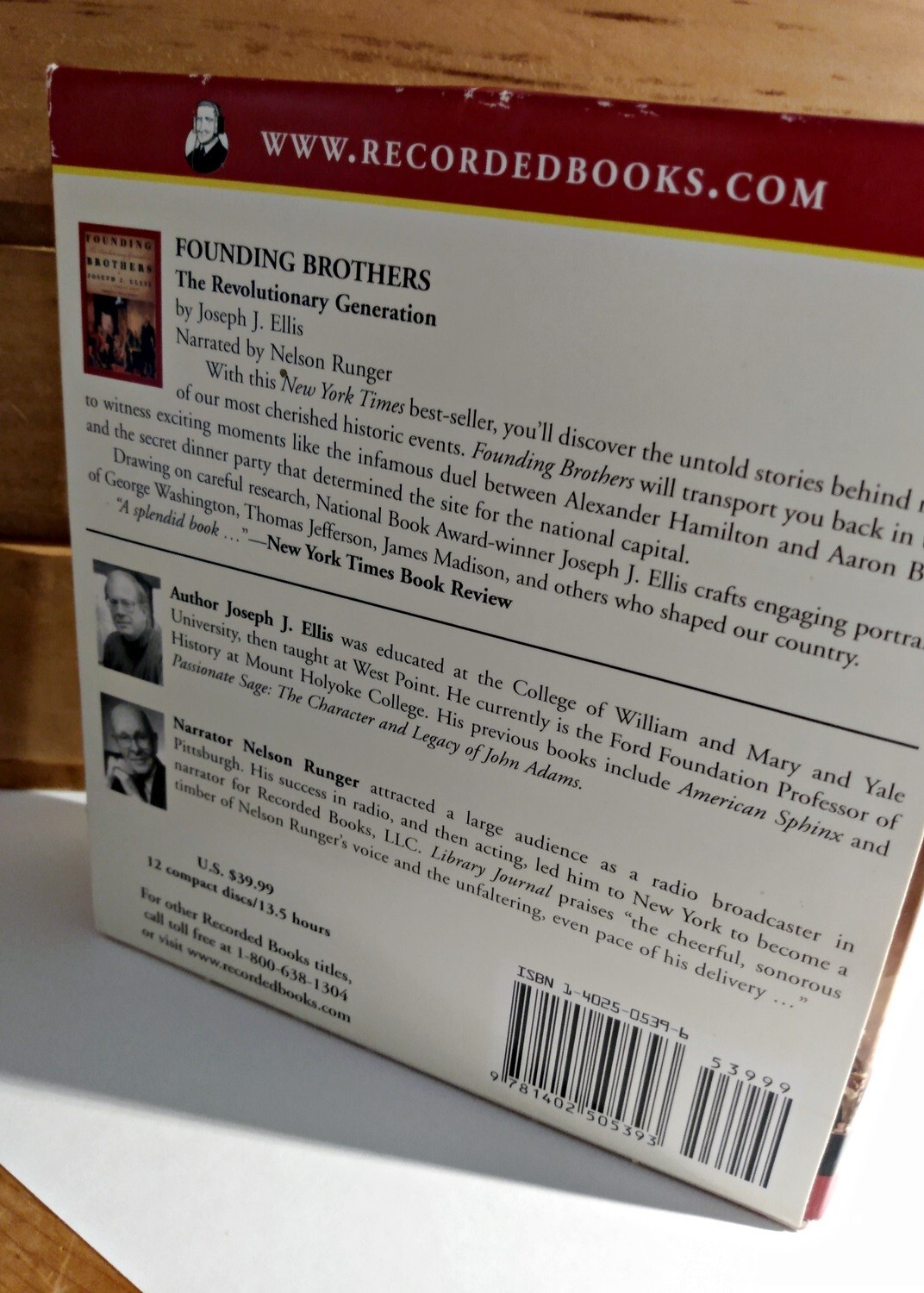 ‘Founding Brothers’ by Joseph J. Ellis Unabridged Audio Book 12CDs Revolutionary