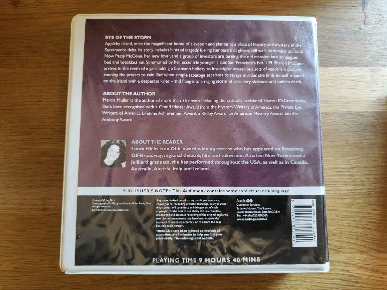 AUDIO BOOK — Marcia Muller Eye Of The Storm Audio Book Ex-library Unabridged