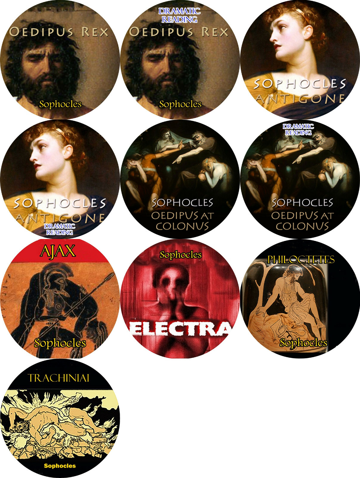 SOPHOCLES Lot of 10 Mp3 (Check Player) CD Audiobooks ANTIGONE OEDIPUS REX
