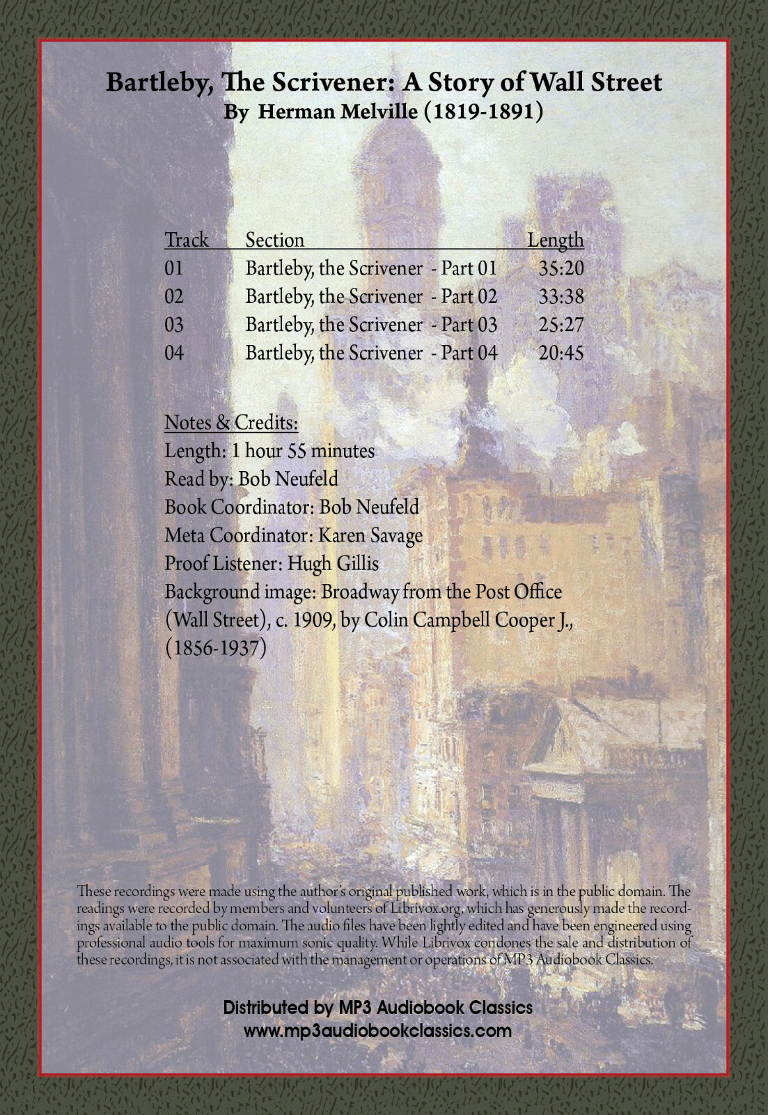 Bartleby, the Scrivener — MP3 CD audiobook in DVD case