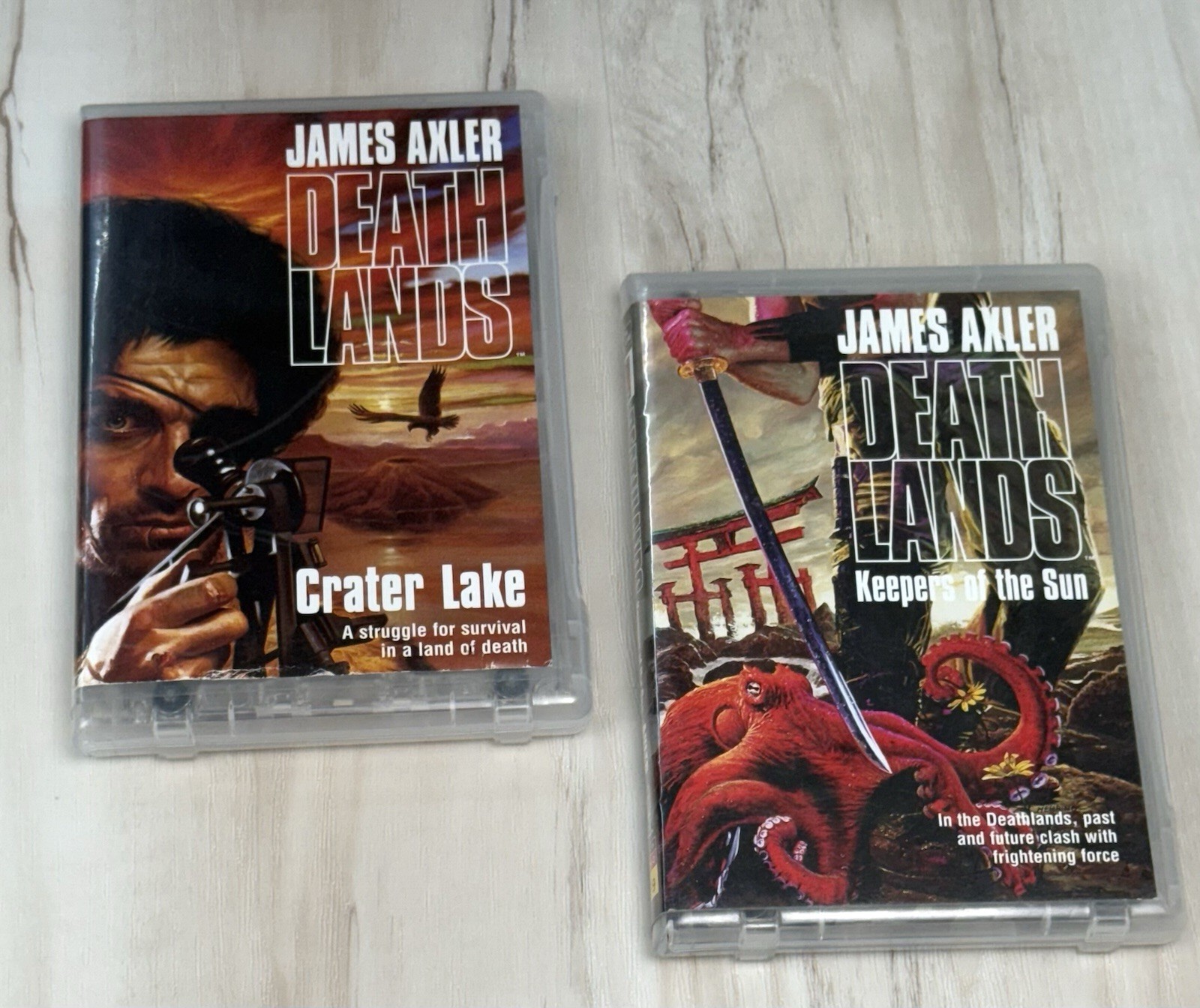 Lot 2 JAMES AXLER Death Lands Audiobooks Cassette Crater Lake Keepers of the Sun