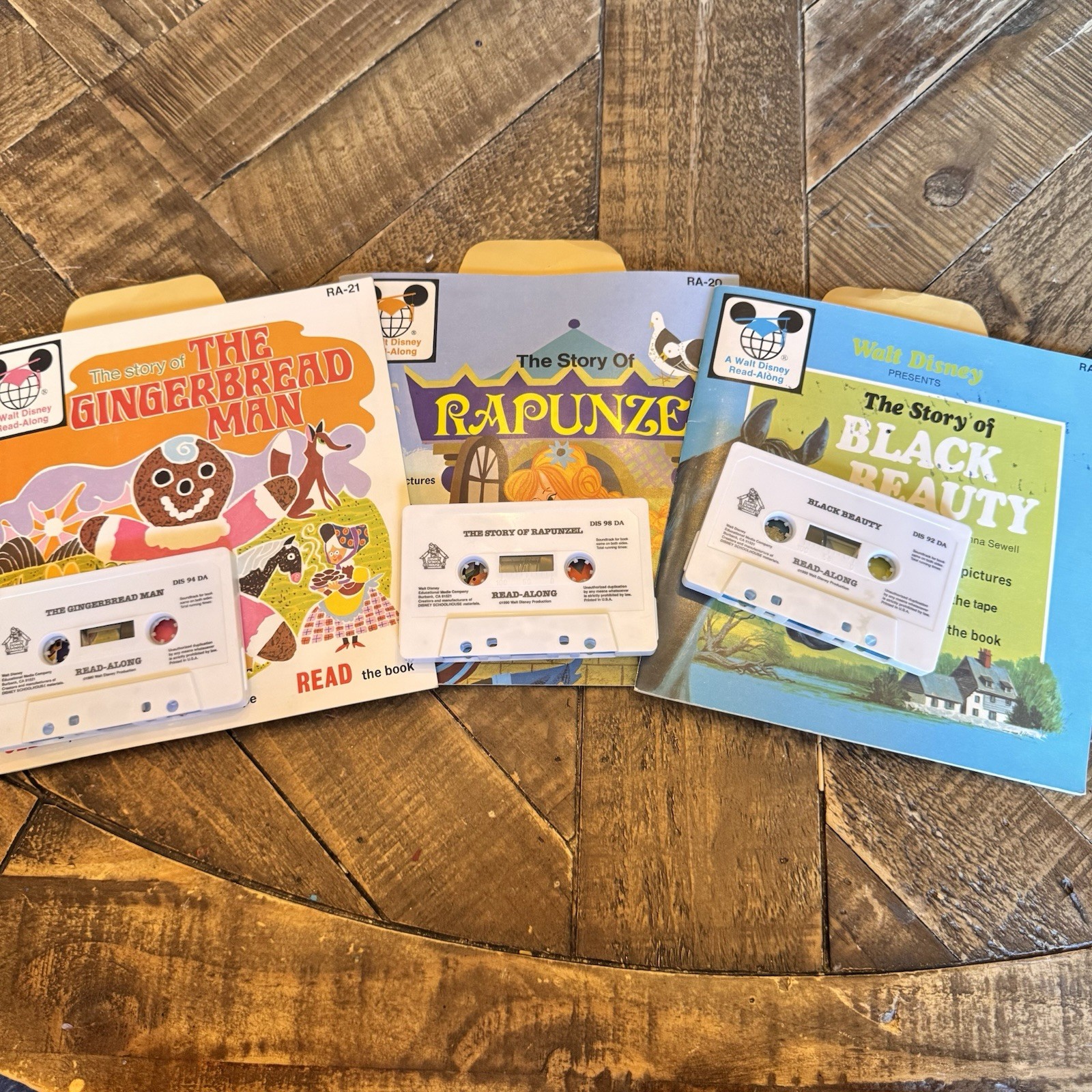 Vintage Walt Disney Audiobooks On Cassette Set Of 3 w/ Books