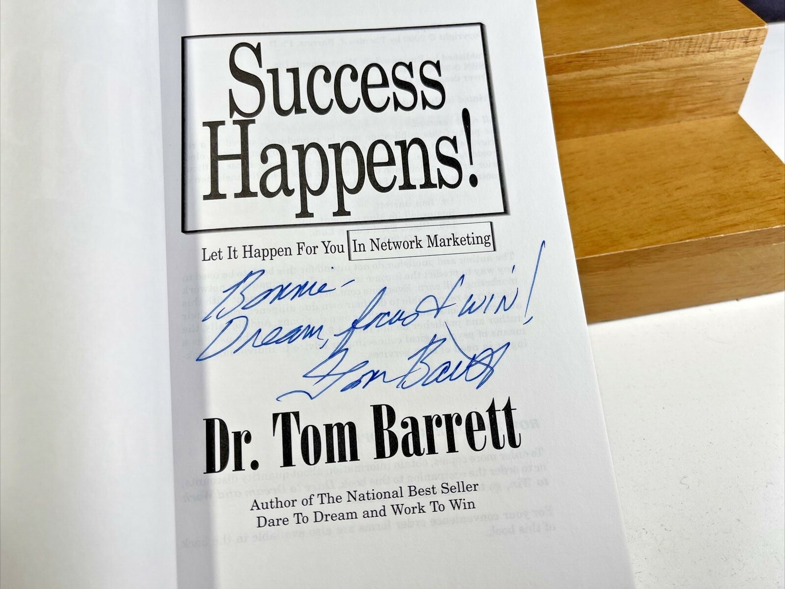 Success Happens! Dr. Tom Barrett Audiobook 4 Disc Marketing CD Set & Signed Book