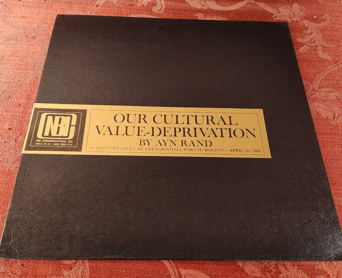 Our Cultural Value Deprivation Ayn Rand Lecture RARE LP ALBUM 1966