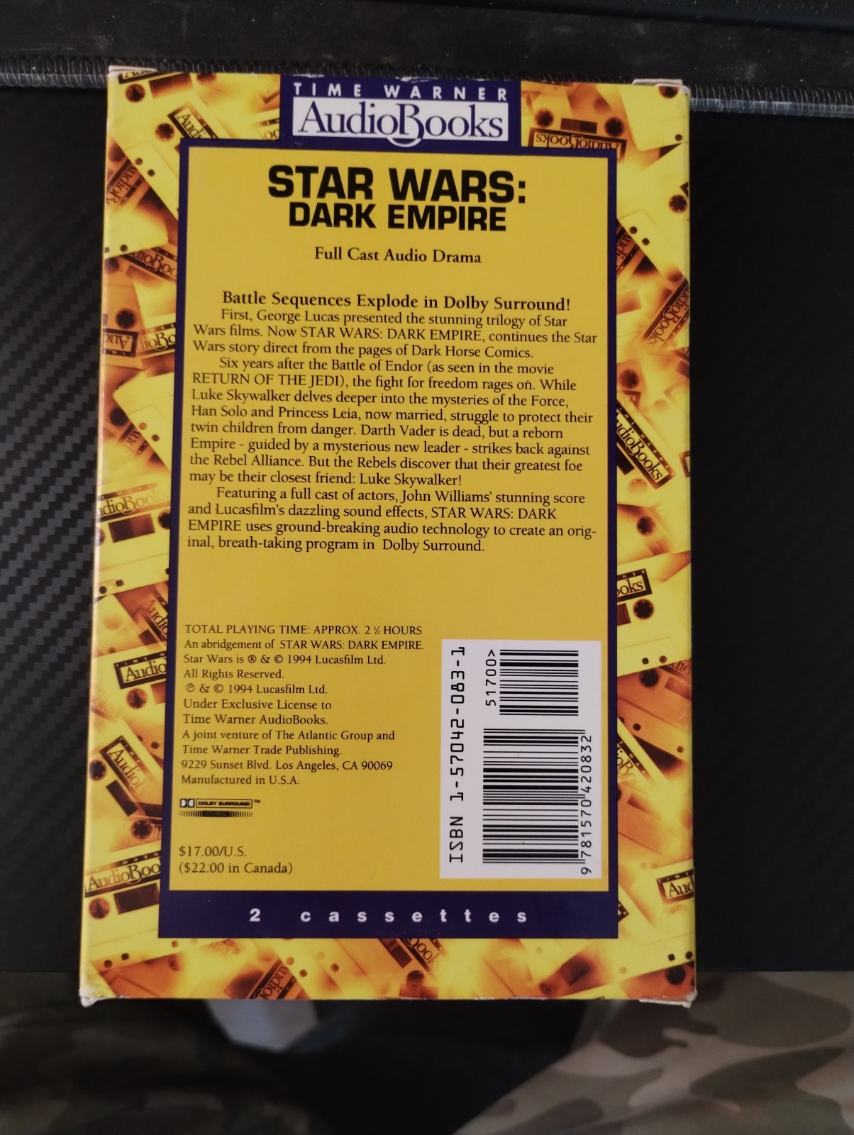 STAR WARS DARK EMPIRE 2 1994 Audio Drama: Time Warner Cassette AudioBooks NEW!