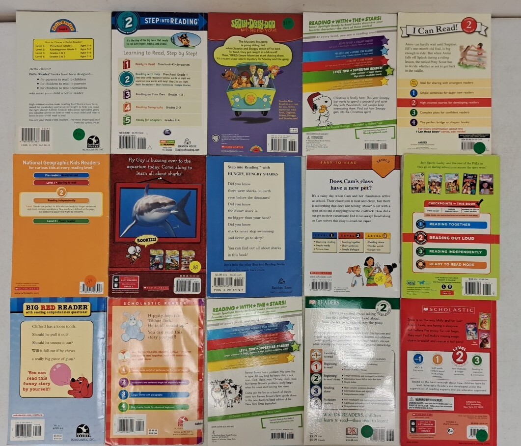 Lot Of 15 Level 2 Readers Animals, Horses, Sharks #6.4.97