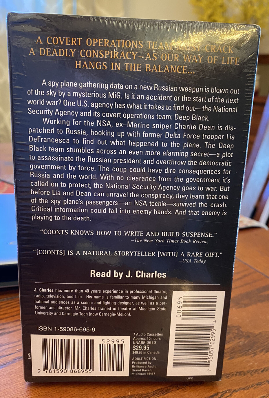 Deep Black Audio Book 7 Audio Cassettes Best Selling Stephen Coonts NEW In Wrap