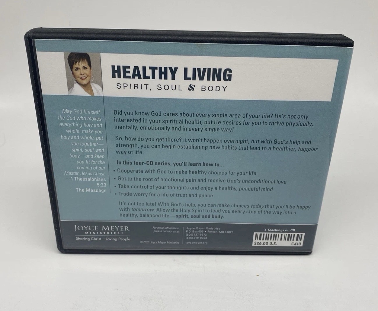 HEALTHY LIVING SPIRIT SOUL & BODY Joyce Meyer 4 CD Set, All New Content Edition