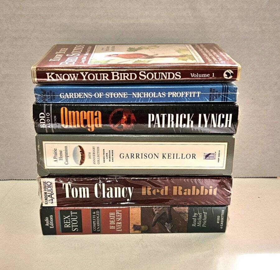 Mixed Lot of 6 Cassette Audiobooks Tom Clancy Rex Stout Patrick Lynch