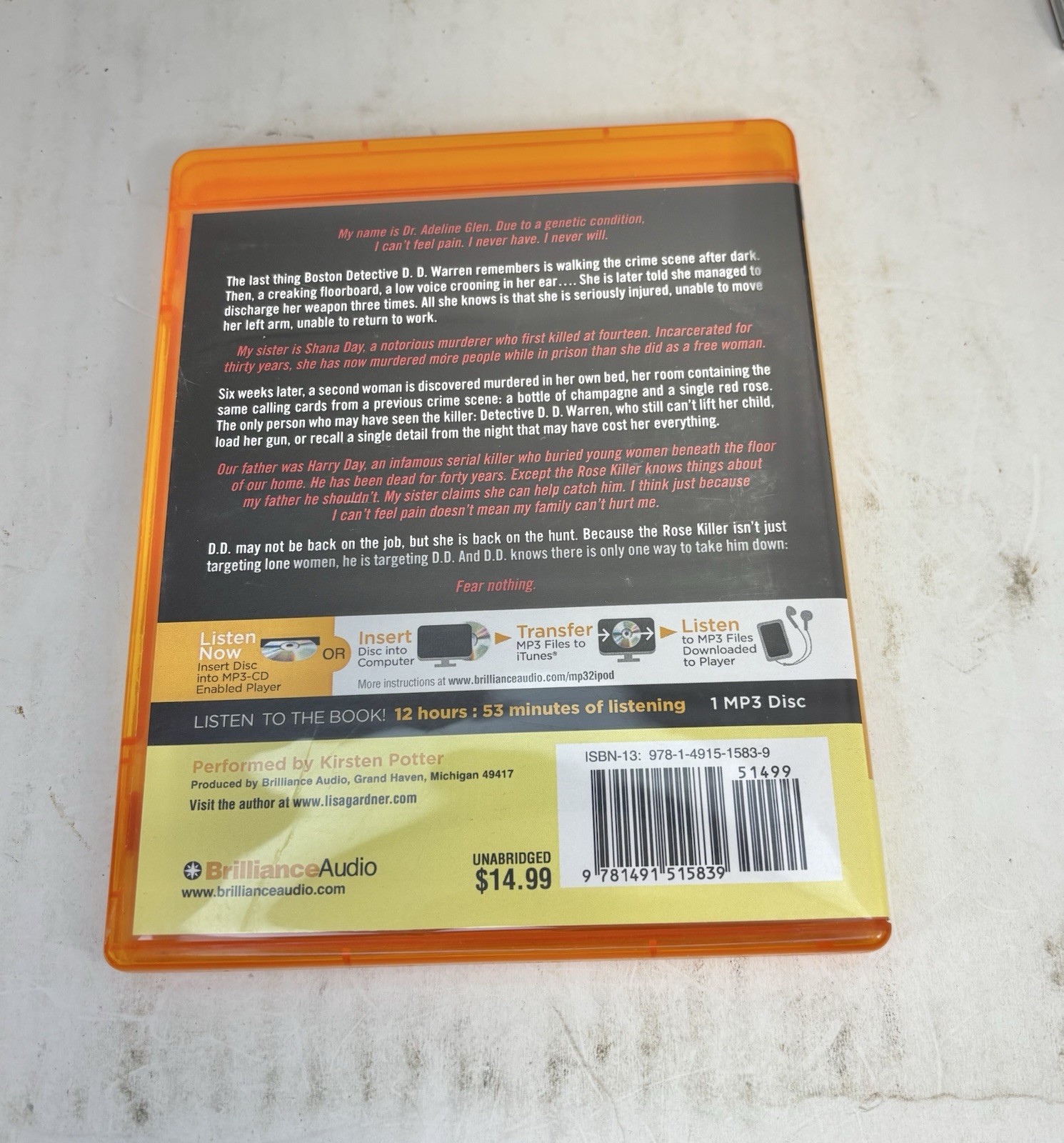Fear Nothing Lisa Gardner Audiobook MP3-CD Unabridged Kirsten Potter Very Good