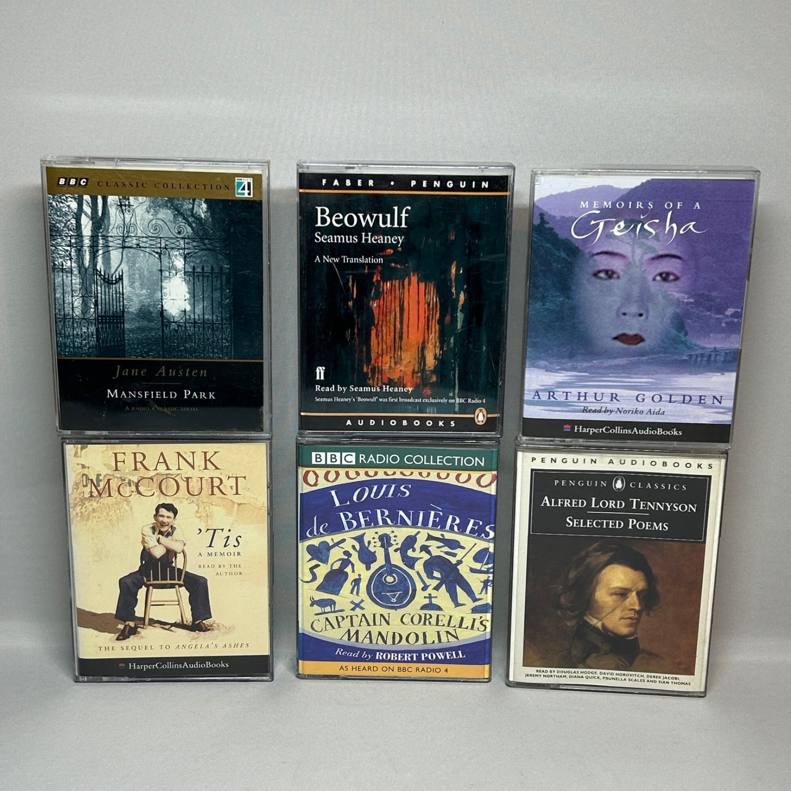 Audio Cassette Tape Bundle x 6 inc. Mansfield Park, Beowulf, Memoirs of a Geisha