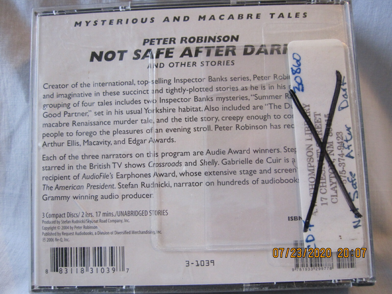 Not Safe after Dark and Other Stories by Peter Robinson (2006, Compact Disc)