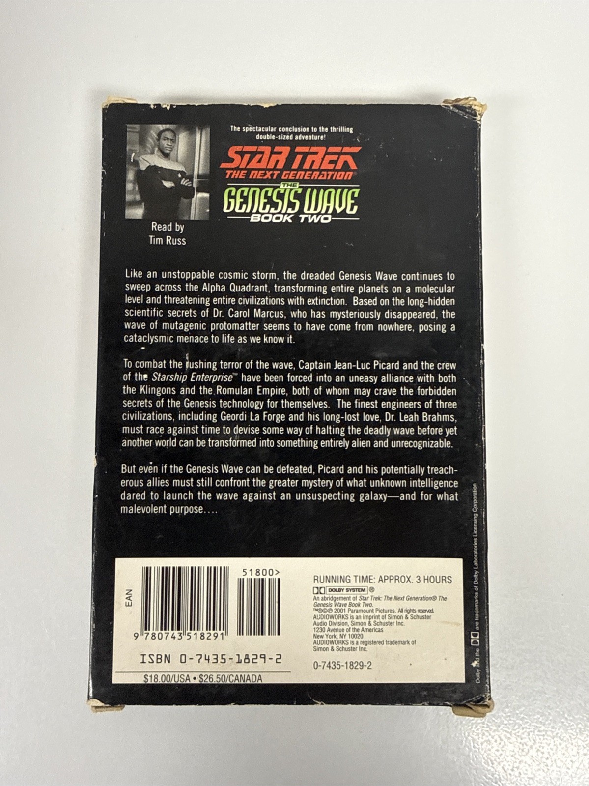 Star Trek: The Next Generation The Genesis Wave Book Two by John Vornholt Audio