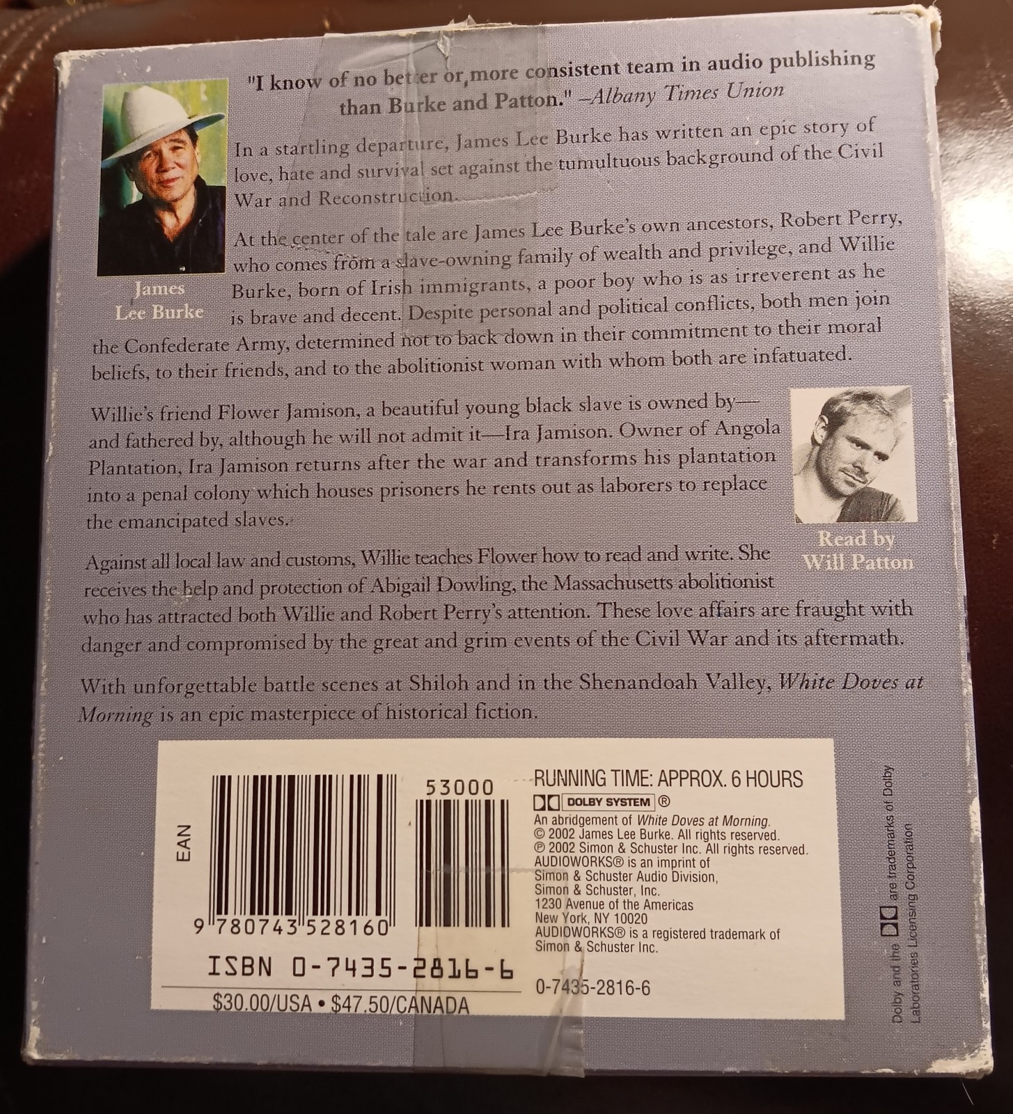 White Doves at Morning by James Lee Burke (2002) Abridged Audio CD VG BX 11
