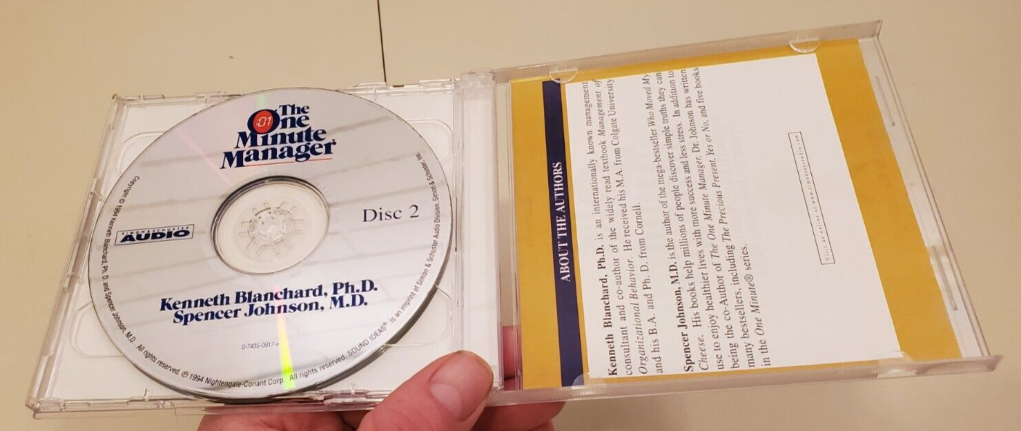 THE ONE MINUTE MANAGER AUDIO BOOK 2x CD 1994 Kenneth Blanchard & Spencer Johnson