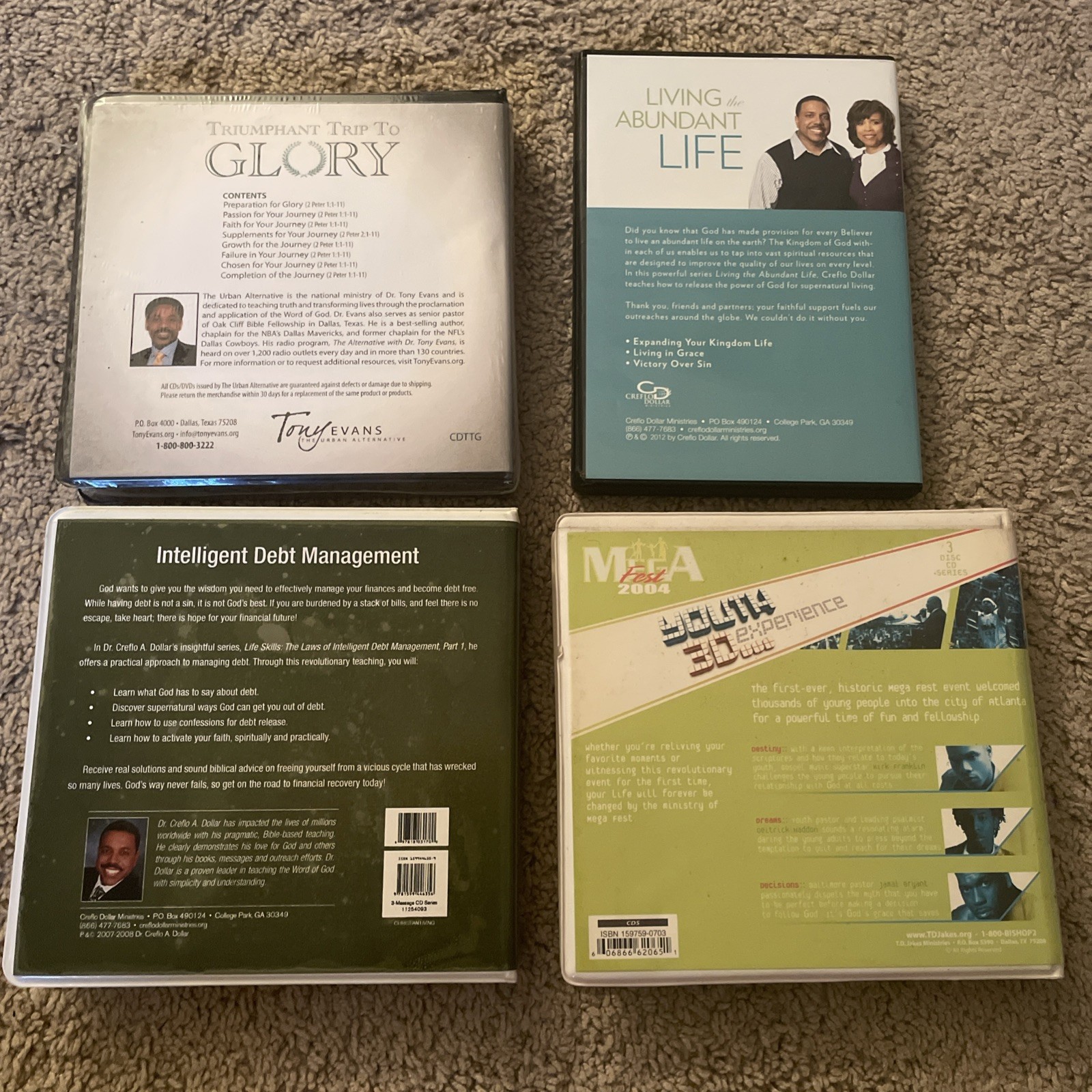 Lot of 5 Creflo Dollar Dr Tony Evans CDs Sets sermon Bible study series