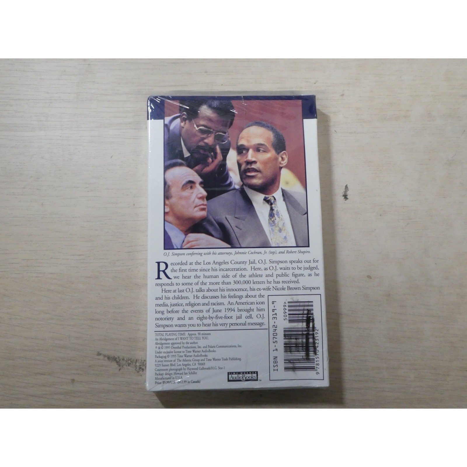I Want to Tell You OJ Simpson AudioBook Cassette Tape 1995 Time Warner Sealed