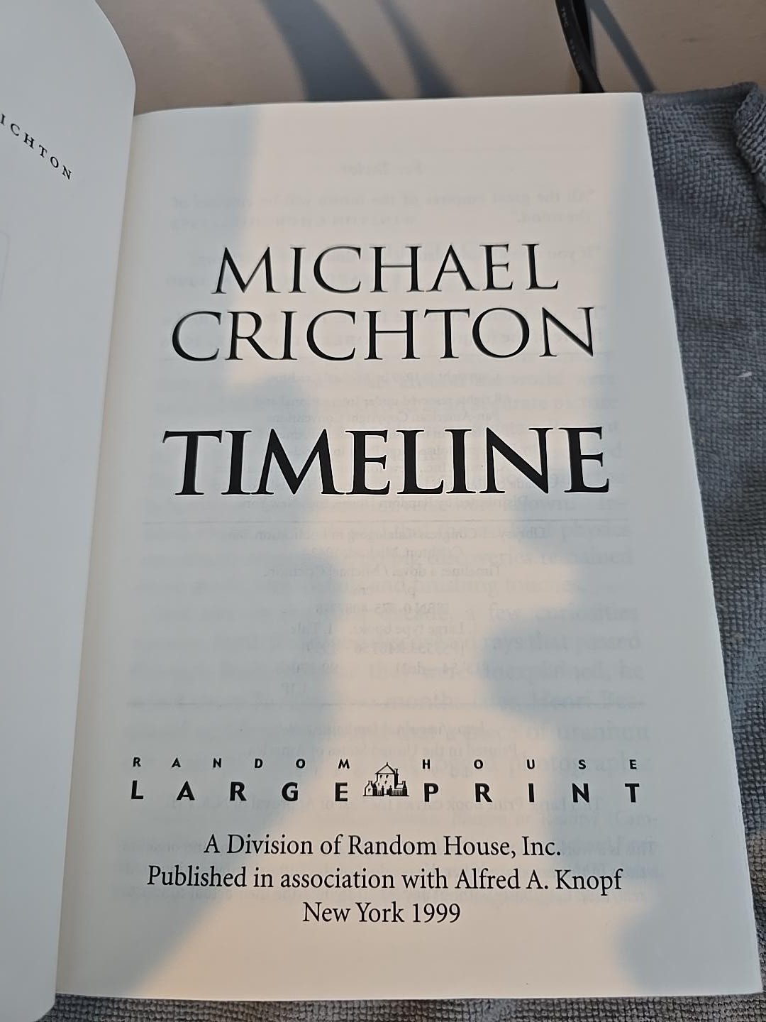 Michael Crichton Timeline LARGE PRINT HC + NEW SEALED 5CD Audiobook Stephen Lang